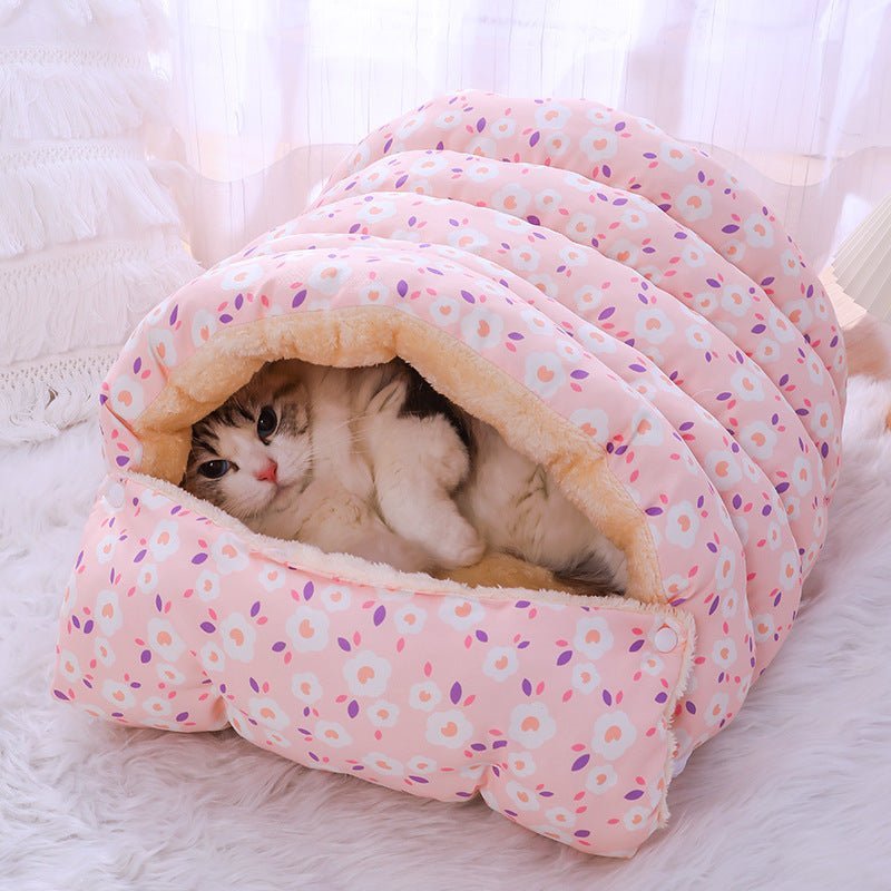 Maison pour chat nid douillet rose
