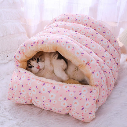 Maison pour chat nid douillet rose