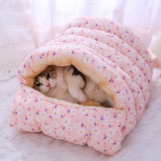 Maison pour chat nid douillet rose