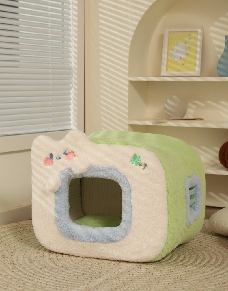 Maison pour chat résistant au froid couleur vert