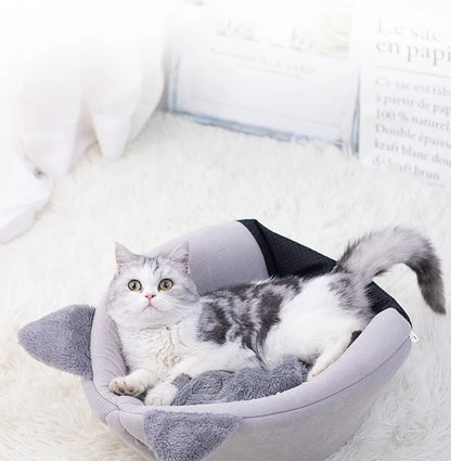 Maison pour chat style grotte grise autre utilisation 