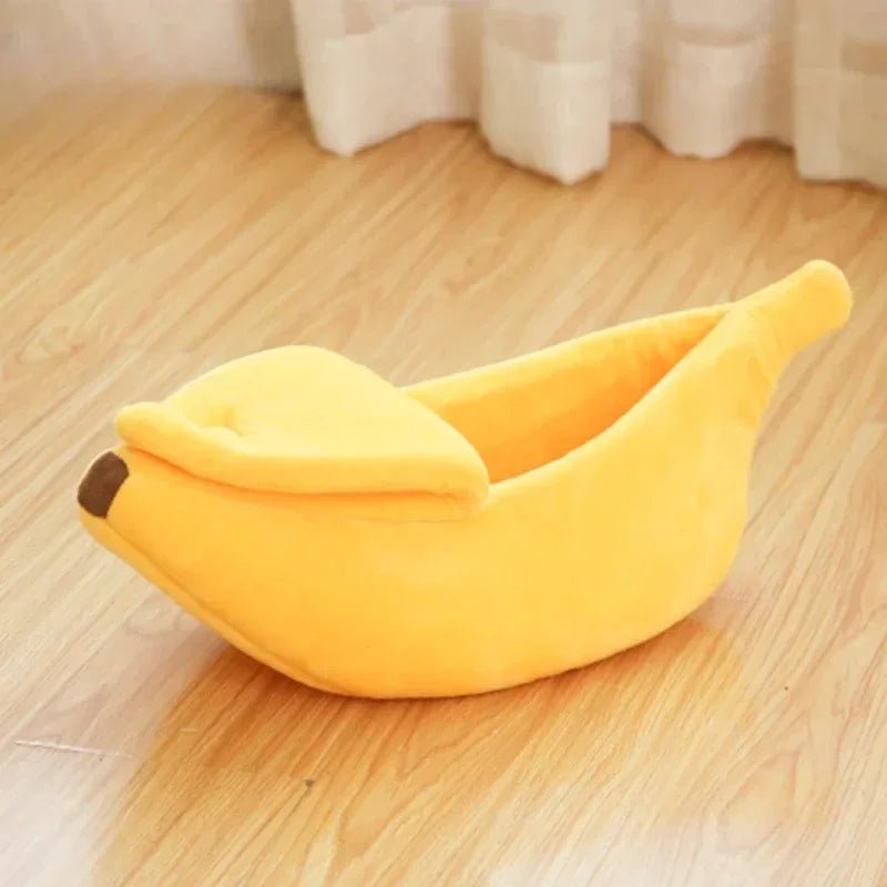 Panier banane pour chat jaune douillet