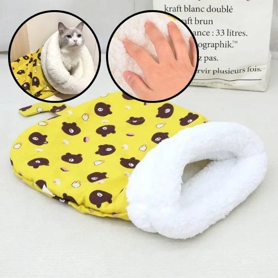 Panier pour  Chat Couchage Jaune pour le confort
