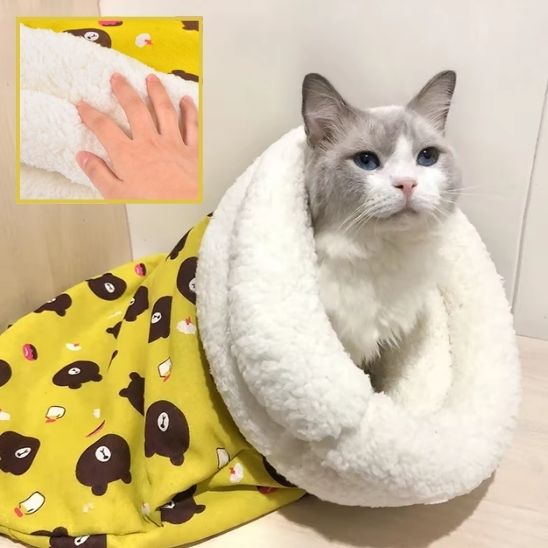 Panier pour  Chat Couchage Jaune douillet