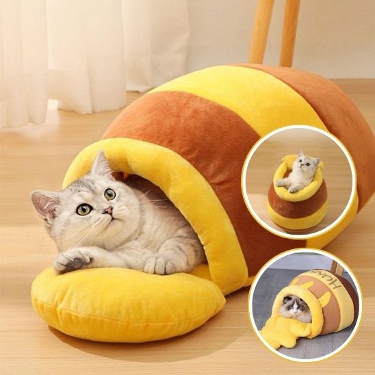 Panier pour chat en pot de miel confortable