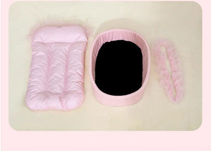 Panier pour chat Pacha en trois pièces, coussin fond et dentelle 