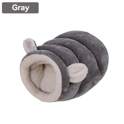Panier pour chat forme de petite grotte grise
