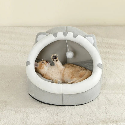 Panier pour chat avec pompon suspendu pour amusement