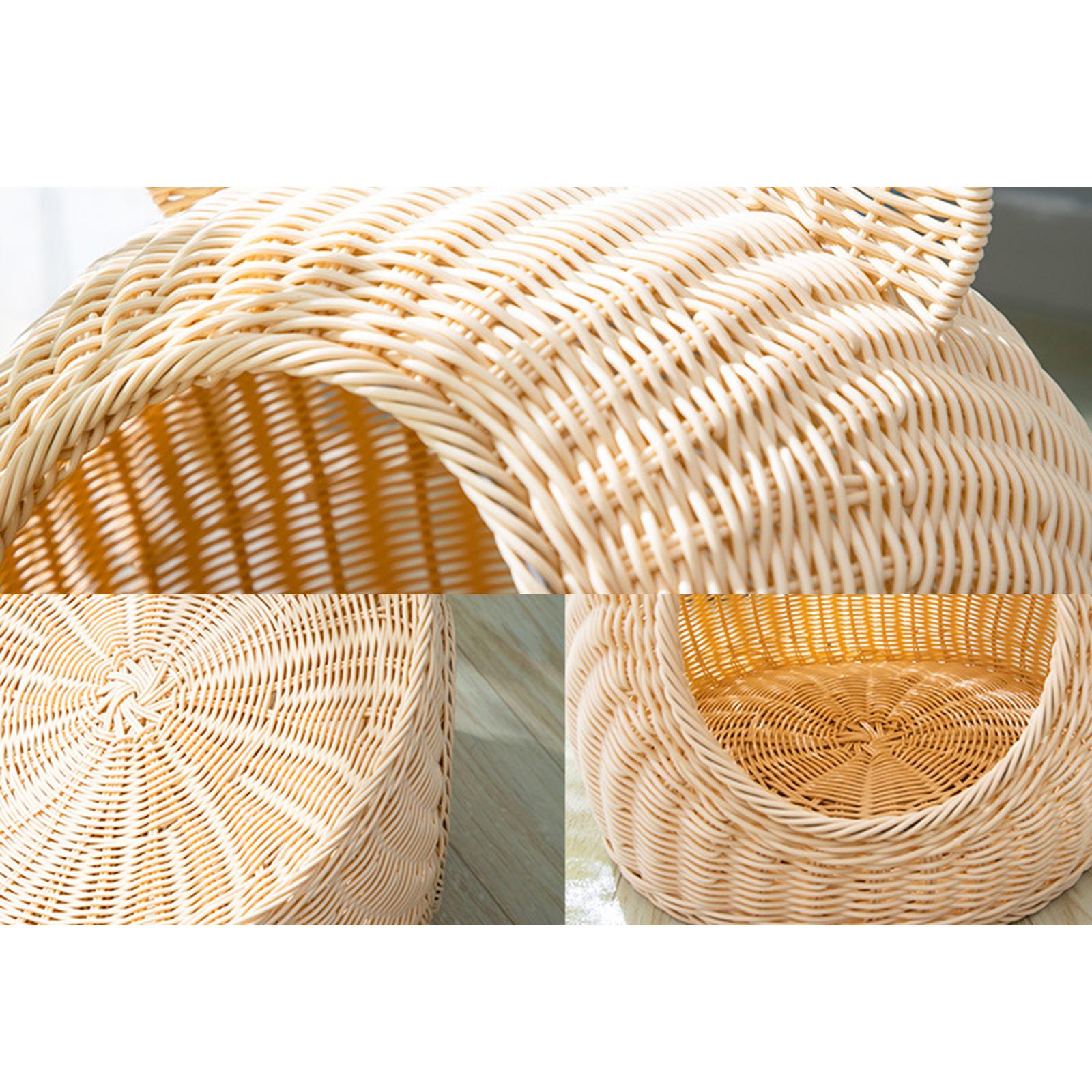 Panier pour chat  en rotin en forme de  tete de chat solide