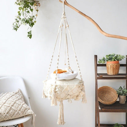 Panier pour chat tissé à la main style jardinière
