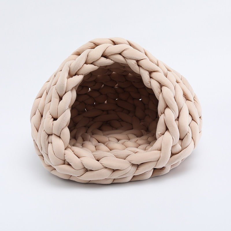 Panier pour chat tressé café