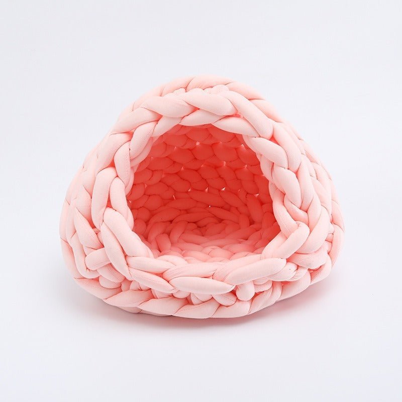 Panier pour chat tressé rose