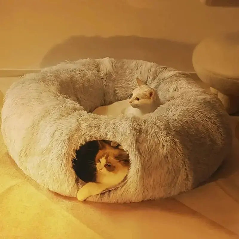 Lit pour Chat - CatLitTunnel™ - Gris - Boutique Chat l'Heureux